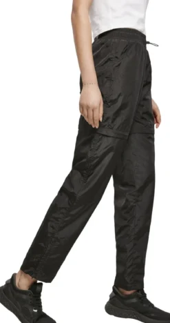 Urban Classics Naisten Shiny Crinkle Nylon Zip - Housut