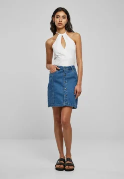 Urban Classics Organic Stretch Button Denim - Farkkuhame, blue