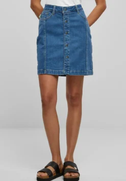 Urban Classics Organic Stretch Button Denim - Farkkuhame, blue