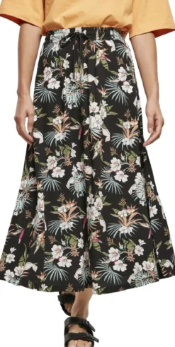 Urban Classics Viscose Midi - Hame, Black tropical